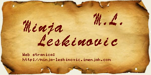 Minja Leškinović vizit kartica